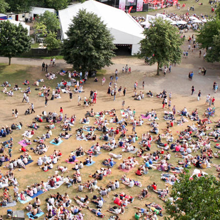 A birds eye view over Gunmakers field during an event