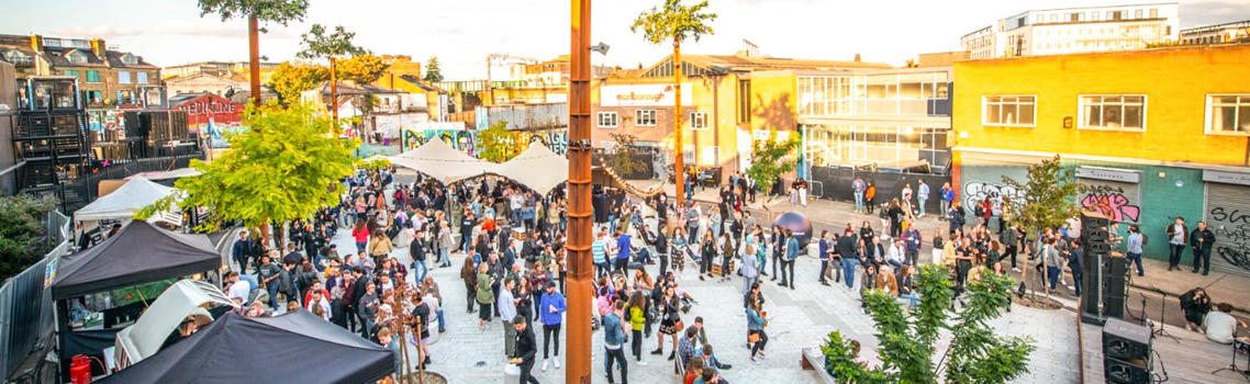 Crowds at a pop up event at The Oval © FACE Events