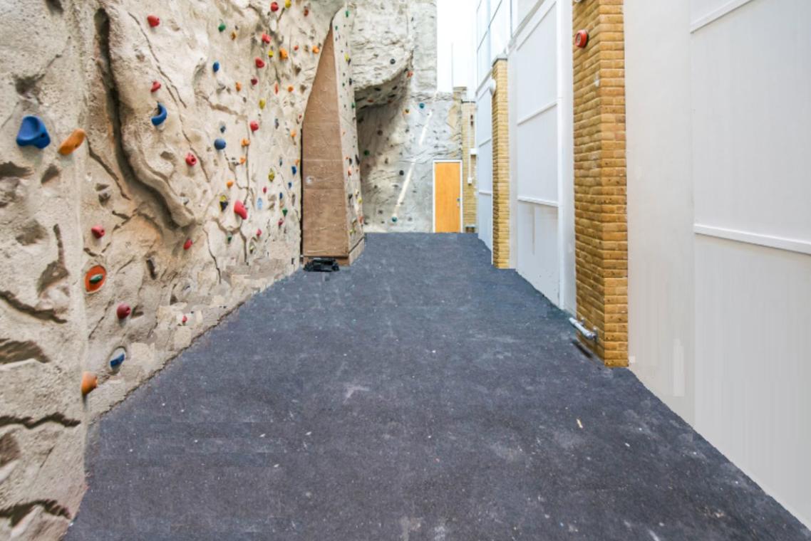 Climbing wall at the Limehouse Centre