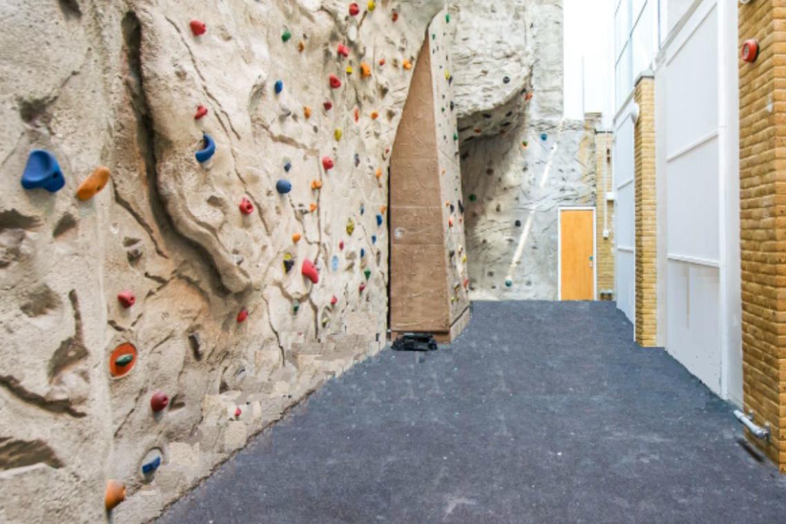 Climbing wall at the Limehouse Centre
