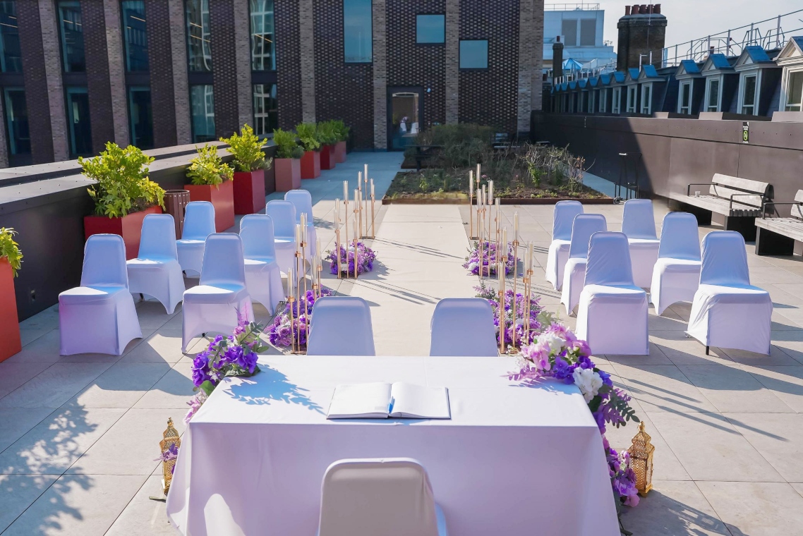 Ceremony on the terrace at Tower Hamlets Town Hall