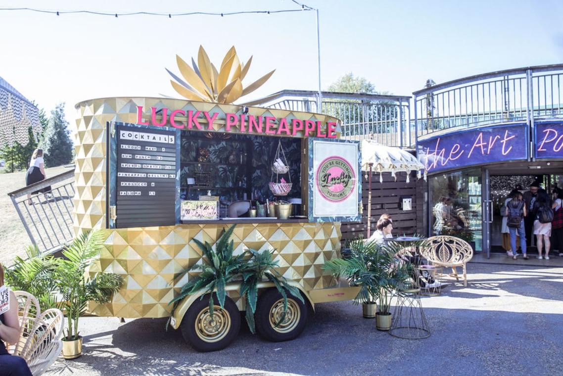 Catering van in front of Art Pavilion