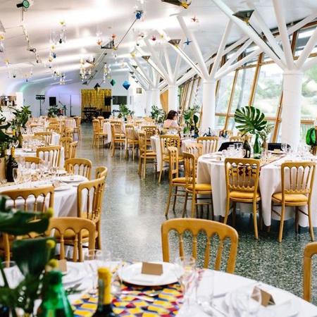 Wedding table layout inside Art Pavilion